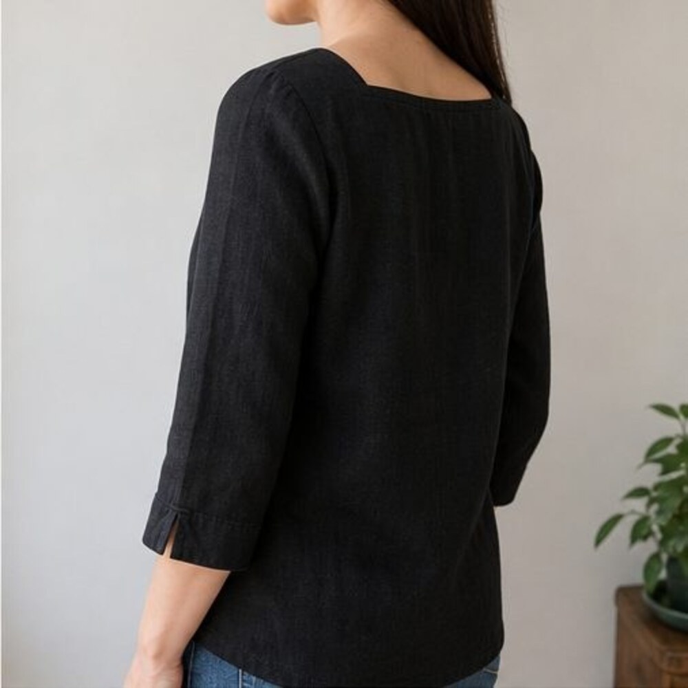 Black Ruffle Blouse - Picture 3 of 6